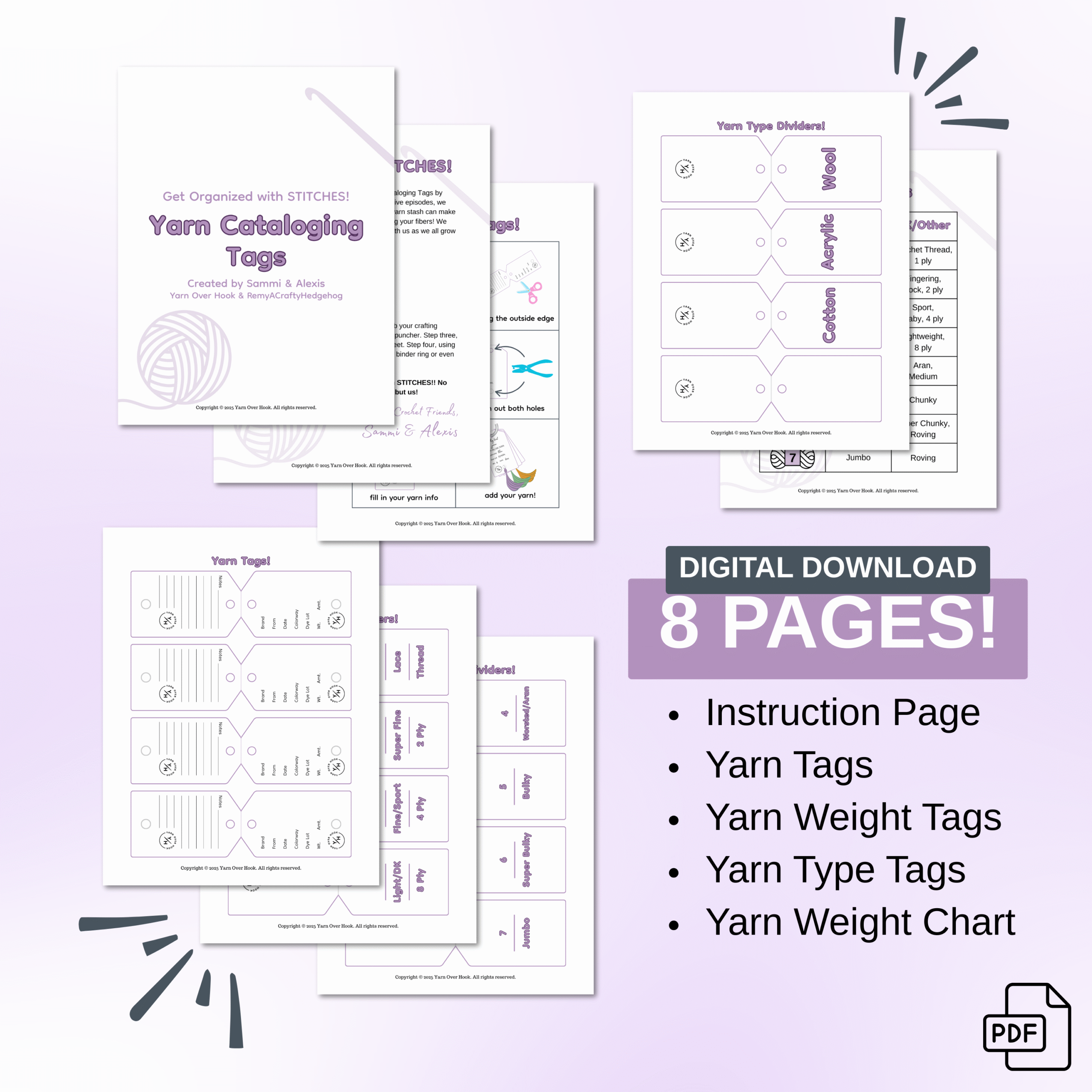 Printable Yarn Cataloging Tags | Yarn Organization System (Free PDF) - Image 2