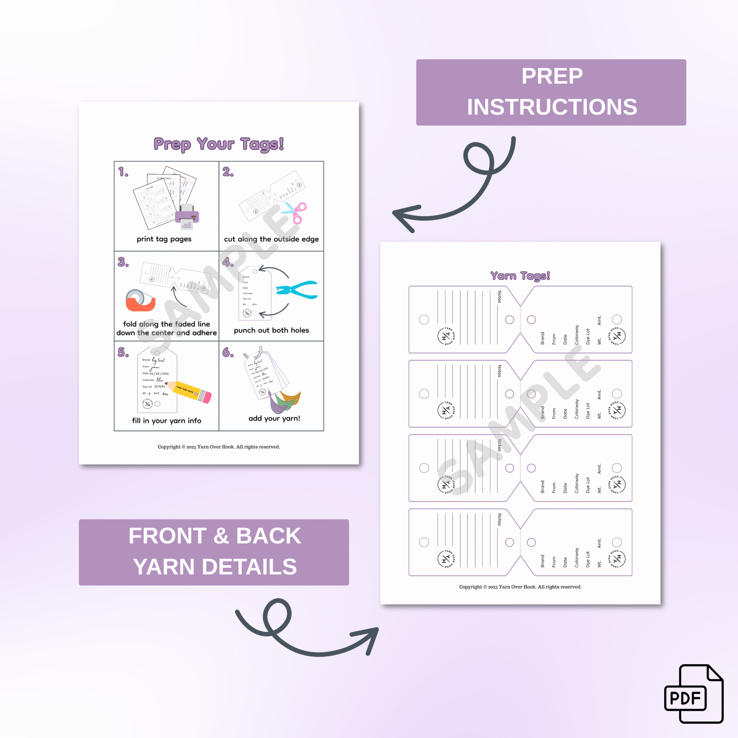 Printable Yarn Cataloging Tags | Yarn Organization System (Free PDF) - Image 3