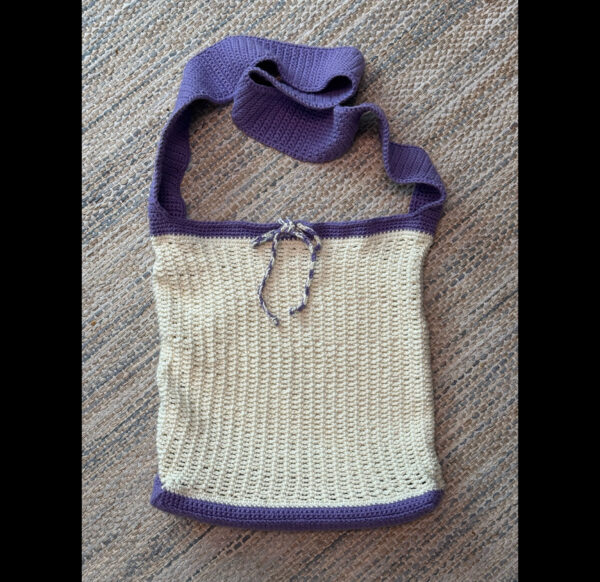 Plain Mesh Messenger Bag Crochet Pattern | Easy DIY Market Bag PDF
