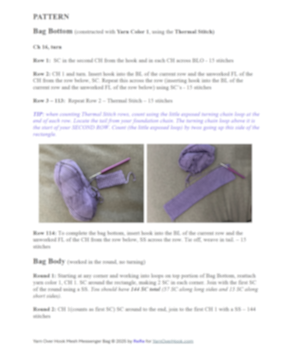 Yarn Over Hook Mesh Messenger Bag Crochet Pattern (PDF Download) - Image 3