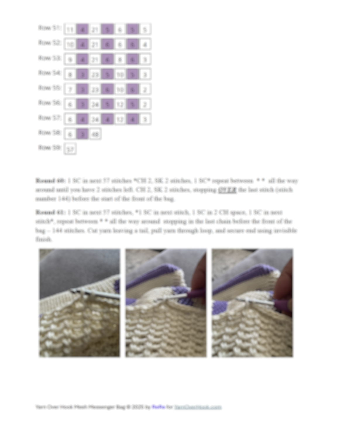 Yarn Over Hook Mesh Messenger Bag Crochet Pattern (PDF Download) - Image 4