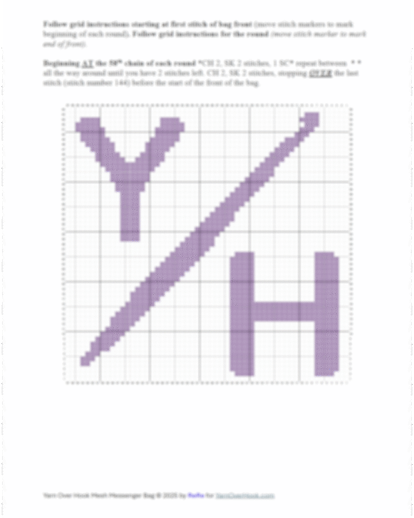 Yarn Over Hook Mesh Messenger Bag Crochet Pattern (PDF Download) - Image 5