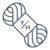 A Yarn Skein Icon with the Yarn Over Hook Icon