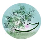 Remy A Crafty Hedgehog logo featuring a whimsical hedgehog illustration on a soft green circular background.