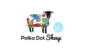 Polka Dot Sheep logo featuring a sheep covered in colorful polka dots, with a blue yarn ball and the words “Polka Dot Sheep” underneath.