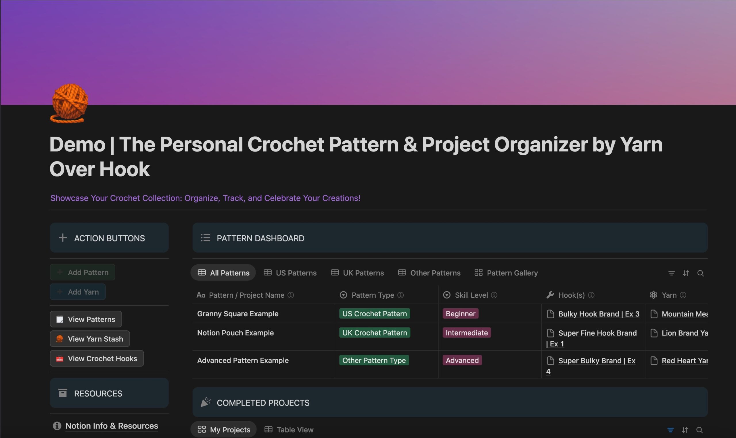 The Personal Crochet Pattern & Project Organizer by Yarn Over Hook